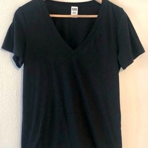 PINK by Victoria’s Secret Black V-Neck T-Shirt